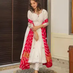 nyrika Women Embroidered Anarkali Kurta Suit Set-picture-24