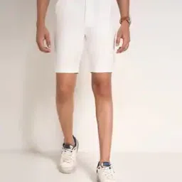 peregrine by pantaloons Men Slim Fit Flat-Front Bermudas-picture-14