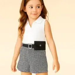ninas Girls Houndstooth Shorts & Top Set-picture-41