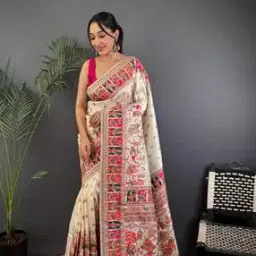 griva designer Women Soft Kashmiri Pashmina Silk Saree-picture-13