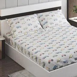 home centre Graphic Print Bedsheet with 2 Pillow Covers-picture-39