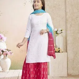 aarika girls ethnic Girls Round-Neck Straight Kurti-picture-17