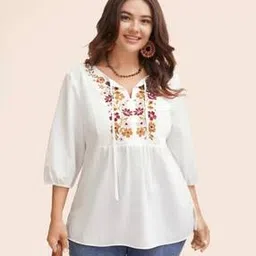birampuria designer studio Women Regular Fit Embroidery Top-picture-24