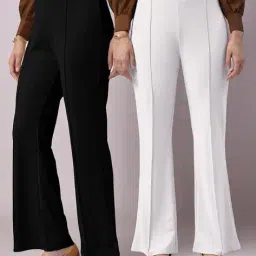 fuback x ag Women Pack of 2 Single-Pleated Relaxed Fit Trousers image 1