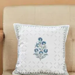 fabindia Floral Print Square-Shaped Cushion Cover 16"x16"-picture-53