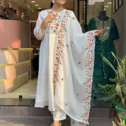 svaraa Women Embroidered Anarkali Kurta Suit Set-picture-11