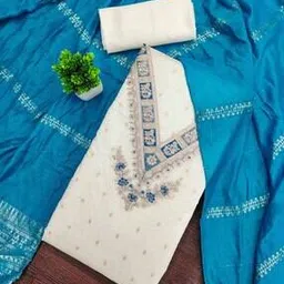 Women Embroidery Unstitched Dress Material-image-66