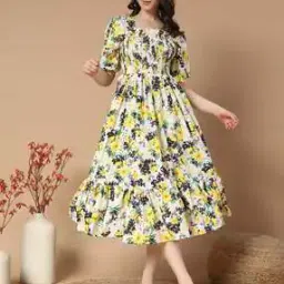 lookshine Women Floral A-Line Midi Length Dress-picture-51