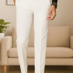 haul chic Men Slim Fit Flat-Front Trousers image 1
