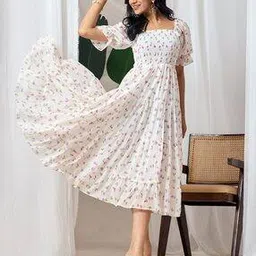 zwerlon x ag Women Floral Print Tiered Dress-picture-35
