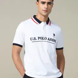 u.s. polo assn. Men Embroidered Boxy Fit Polo T-Shirt image 1