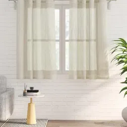 home centre Set of 2 Striped Window Sheer Curtains image 1