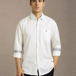 louis philippe Men Slim Fit Shirt with Curved Hem-picture-17