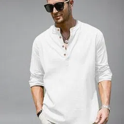 apektra Men Slim Fit Short Kurta with Roll-Up Sleeves-picture-26