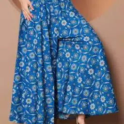lookshine Women Floral Print Flared Palazzos with Elasticated Waist-picture-35