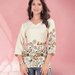 revangi Women Floral Print Straight Tunic-picture-21