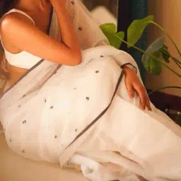 indie picks Linen Printed Saree image 1