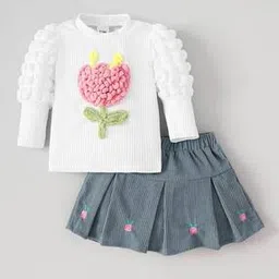 hopscotch Girls Embroidered Skirt & Top Set-picture-28