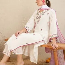 v s creation Women Floral Print Straight Kurta Suit Set-picture-29