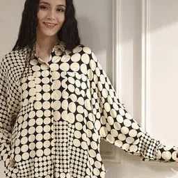 biba Women Polka-Dot Print Relaxed Fit Shirt-picture-53