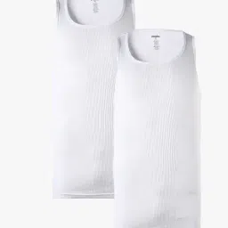 yousta Men Pack of 2 Ribbed Cotton Vests image 1