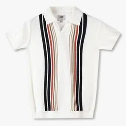 Boys Striped Regular Fit Polo T-Shirt-image-92