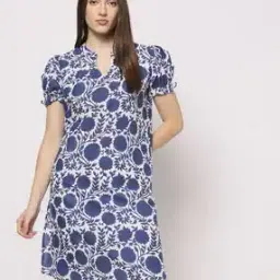 yousta Women Floral Print Gathered Yoke Straight Kurta-picture-22
