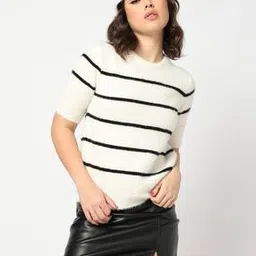 yousta Women Striped Round-Neck Pullover-picture-33