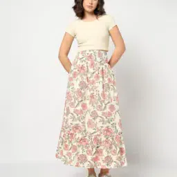 yousta Women Floral Print Flared Skirt-picture-29