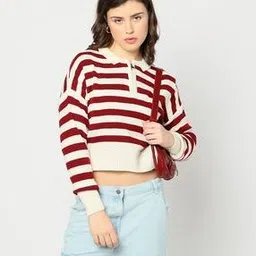 Women Striped Regular Fit Pullover-image-53