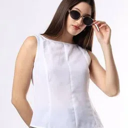 Women Slim Fit Boat-Neck Top-image-26