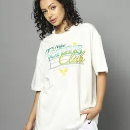 nike Women Typographic Print Regular Fit Crew-Neck T-Shirt-picture-15