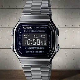 CASIO Vintage Unisex Black Digital Watch D182 A168WGG-1BDF image 1