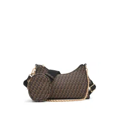 Call It Spring Women Brown Printed Sling Bag with Detachable Strap and Pouch-picture-24