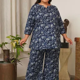 NANGALIA RUCHIRA Plus Size Floral Printed Pure Cotton Tunic & Top-picture-33