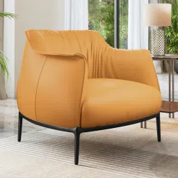 Odette Lounge Chair In Mustard Leather-image-90