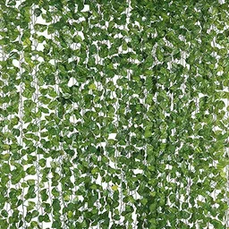 mundeya Plastic Artificial Garlands Hanging Leaves Greenery Vine Lights Creeper Plants For Home Decor Main Door Wall Balcony Office Decoration Party Festival Craft(8 Feet)(Pack Of 3) image 1