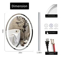 ledmirror.in Oval Shape Lighted LED Mirror Modern Vanity Mirror image 2