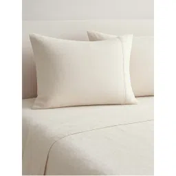 Haus & Kinder 100% Organic 300 Tc Cotton Percale King Flat Bedsheet, Vanilla Dawn-picture-24