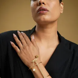 AMOSSH Mezo Cuff Bracelet 18k Gold Plated Anti Tarnish-image-32