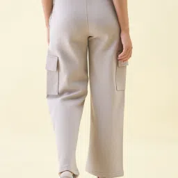 98 Degree North Grey Women Cotton Solid Trackpant image 2