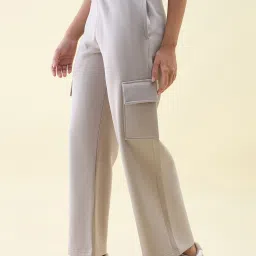 98 Degree North Grey Women Cotton Solid Trackpant image 3