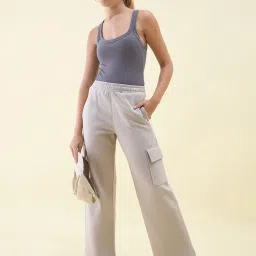98 Degree North Grey Women Cotton Solid Trackpant image 4