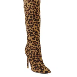 London Rag Knee High Leopard Print Stiletto Boot image 4