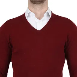 manra Men Pullover V-Neck Solid Plain Full Sleeve Casual Wear Sweater image 5