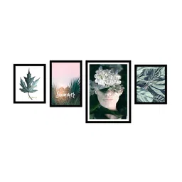 Art Street Set of 4 Endless Summer Leaves Print Wall Art image 2