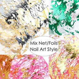 FEELHIGH 10 Rolls Gold Net Print Nail Foil Decals - 11 image 3