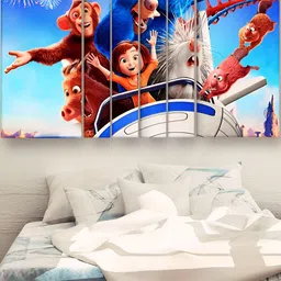 Casperme Blue 6 Pieces Wood Kids Cartoon Characters Wall Art-image-26