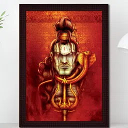 Tamatina Red & Beige Printed Wooden Framed Wall Art-picture-40