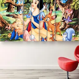 Casperme Blue & Yellow Wooden Cartoon Characters Painting Kids Wall Arts-image-33